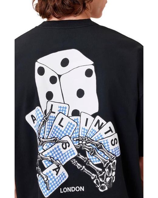 AllSaints Black Dealt Short Sleeve Graphic T-Shirt for men