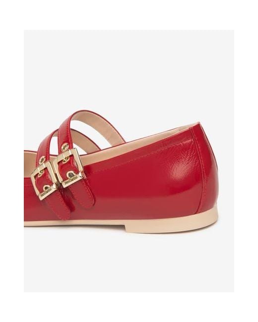 Nero Giardini Red Double Strap Ballet Flat