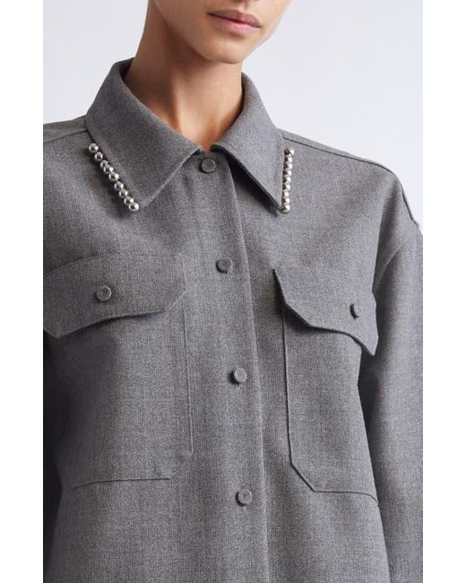Jil Sander Gray Relaxed Fit Utility Wool Canvas Button-Up Shirt