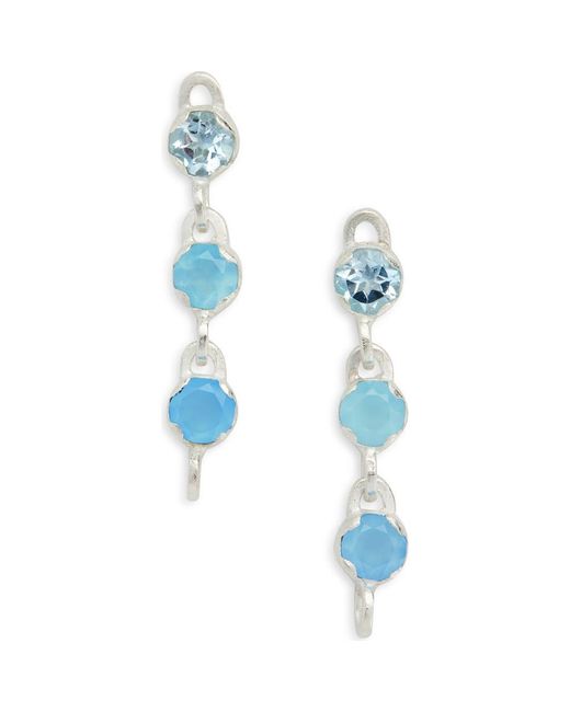 Shana Cave Women's Blue Onyx & Topaz Drop Earrings