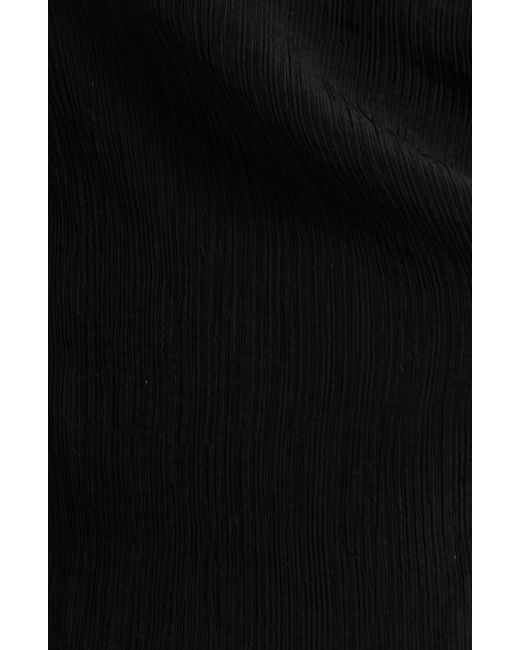 TOPSHOP Black Wrap Front Long Sleeve Woven Top