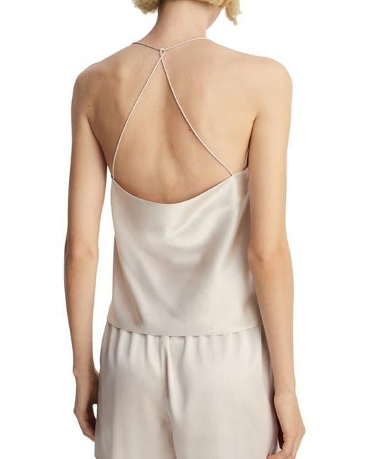 Mango White Stretch Silk Camisole