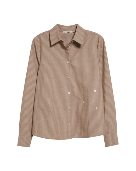 Paloma Wool Natural Donald Stripe Cotton Button-up Shirt