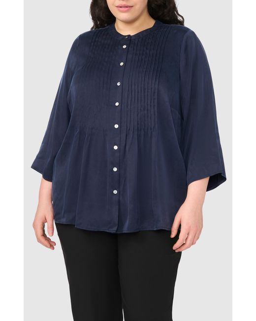 Halogen® Blue Pintuck Top