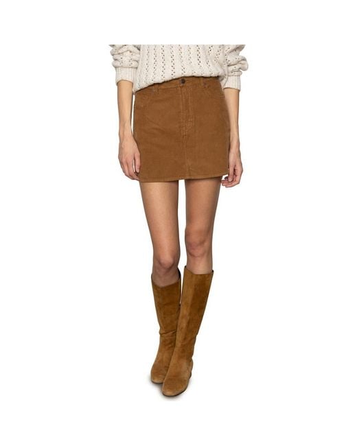Sanctuary Brown Briar Stretch Cotton Corduroy Miniskirt
