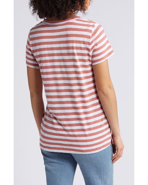 Caslon Red Caslon(r) V-neck Short Sleeve Pocket T-shirt