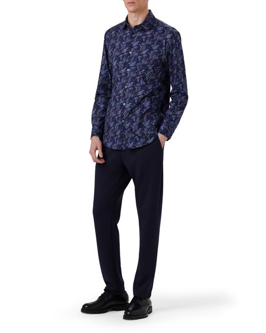 Bugatchi James Ooohcotton Abstract Print Button-up Shirt in Blue for ...