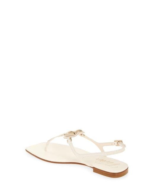Roger Vivier White Viv By The Sea Metallic T-Strap Sandal
