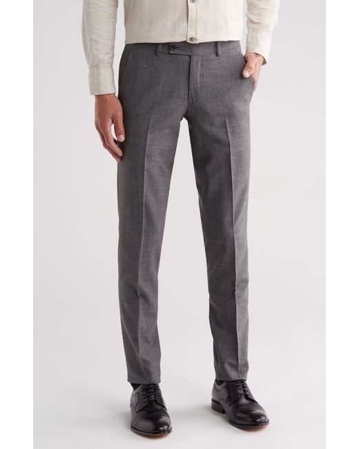 Ted Baker Gray Jerome Soft Constructed Flat Front Wool & Silk Blend Dress Pants for men