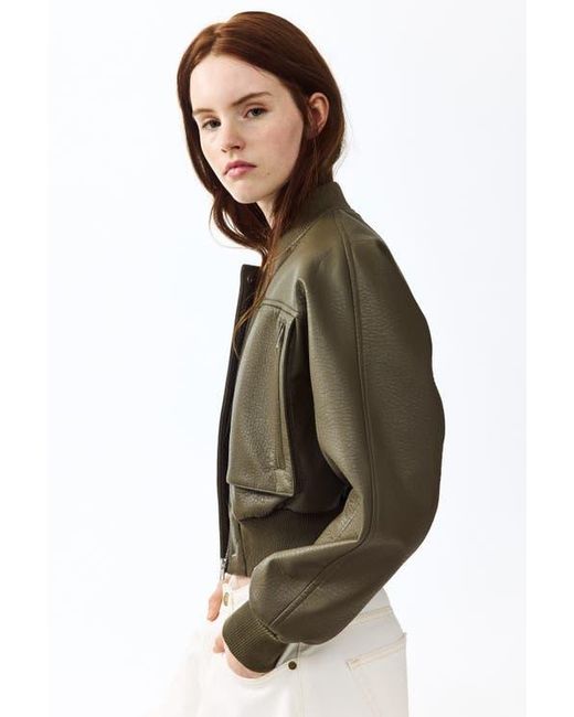 H&M Brown Coated Bomber Jacket