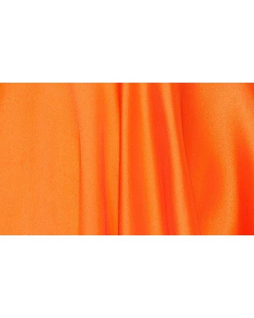 Mac Duggal Orange One-shoulder Single Long Sleeve High-low Gown