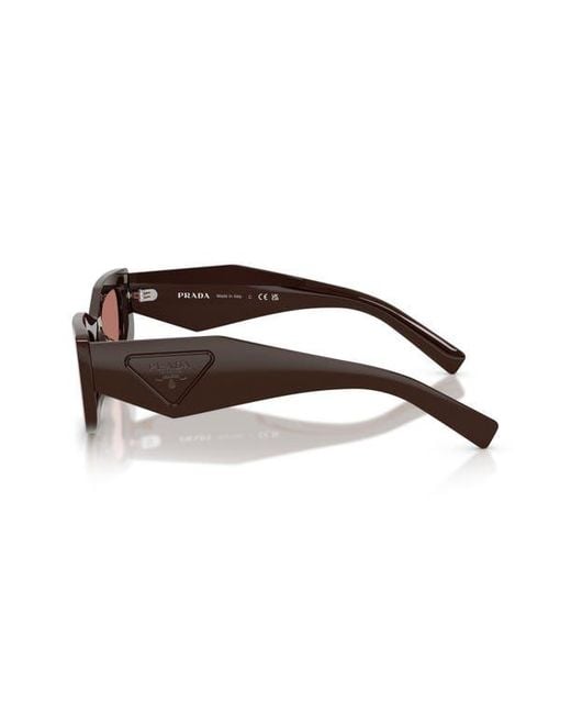 Prada Brown 51Mm Rectangular Sunglasses