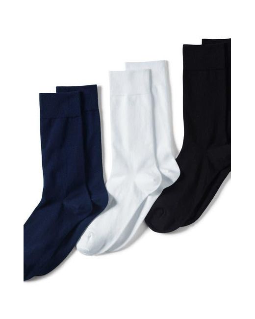 Lands' End White Crew Socks 3 Pack for men
