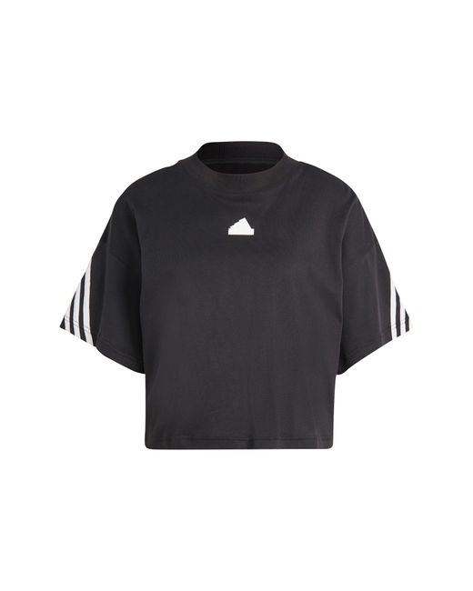 adidas Future 3-stripes Lyst in Icons Cotton Graphic Black T-shirt 