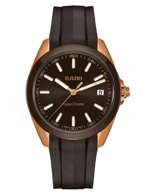 Rado Black Hyperchrome Rubber Strap Watch, 41.5Mm for men