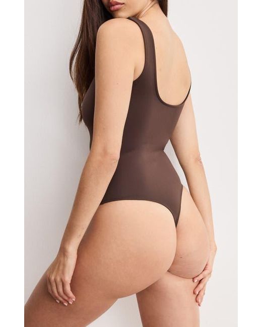 GOOD AMERICAN Blue Modern Tank Thong Bodysuit