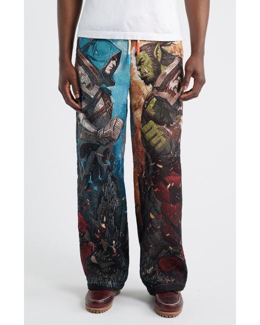 VERYRARE Blue Thorns/War Drawstring Pants for men