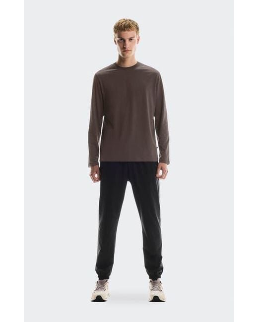 On Shoes Brown Focus Lg Sleeve Pima Cott Blend T-Shirt for men