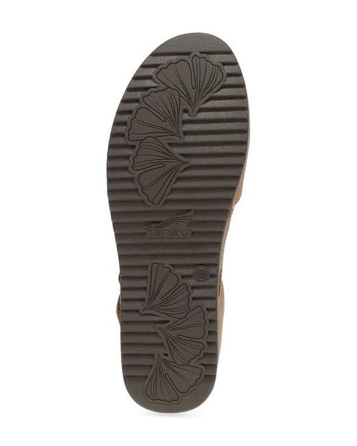 Dansko Metallic Mae Ankle Strap Platform Clog