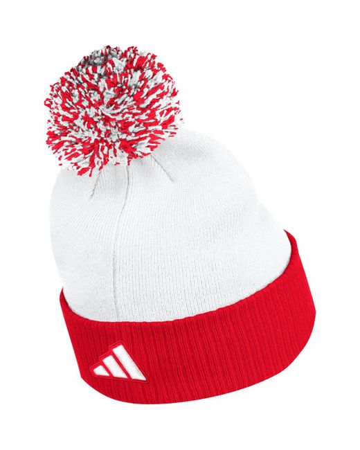 New York Rangers adidas Women's Laurel Cuffed Knit Hat with Pom - Red