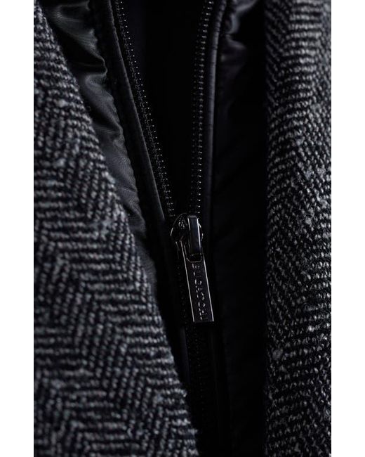 Bugatchi Gray Herringbone Jacket With Removable Bib for men