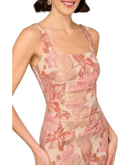 Aidan Mattox by Adrianna Papell Multicolor Stretch Jacquard Midi Cocktail Dress