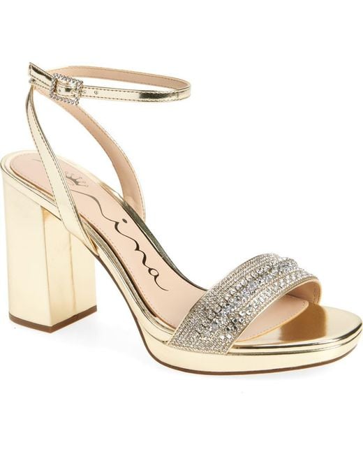 Nina Metallic Sofina Ankle Strap Platform Sandal