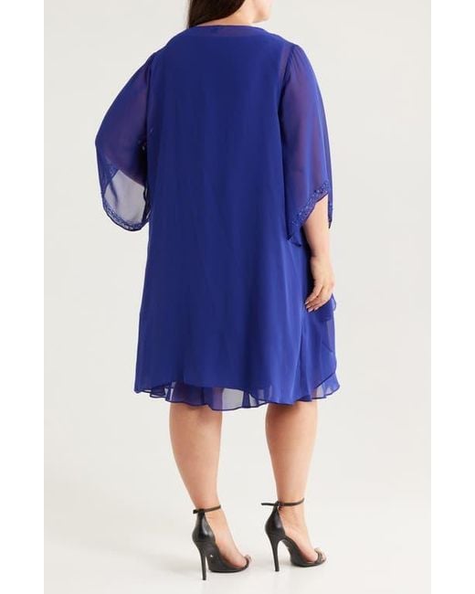 S.L. Fashions Women's Embellished Tiered Dress With Jacket – Beaded Neckline - View #8