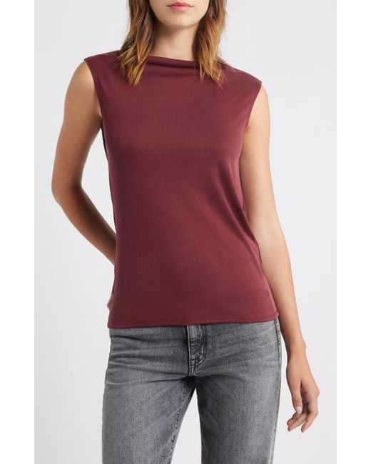 Wayf Red Celeste Drape Back Top