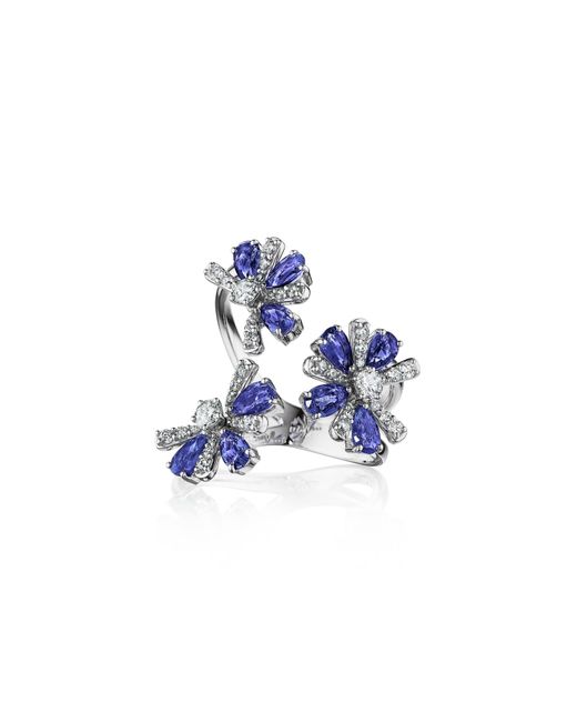 Hueb Blue Botanica Sapphire & Diamond Open Ring