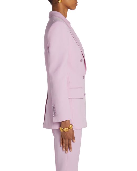 Tom Ford Double Breasted Virgin Wool & Silk Twill Blazer in Pink | Lyst
