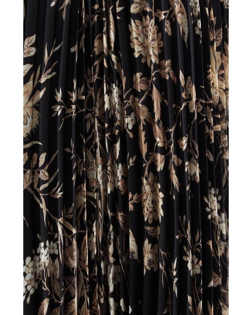 Zimmermann Black Sunray Long Sleeve Pleated Midi Dress