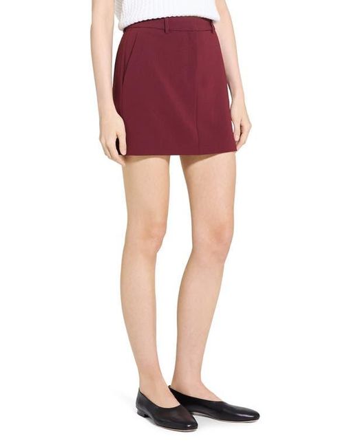 Theory Red Crepe Miniskirt