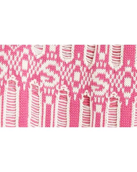 Stine Goya Pink Kiza Pattern Cotton Sweater