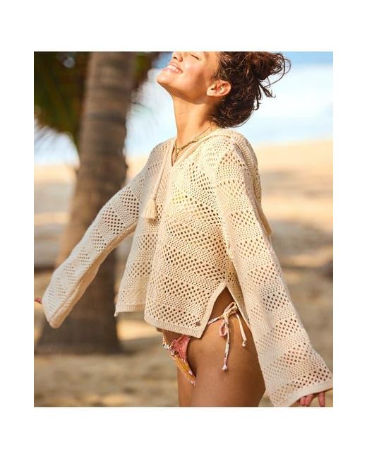 Roxy White After Beach Break Ii Cover-Up Hoodie Sweater