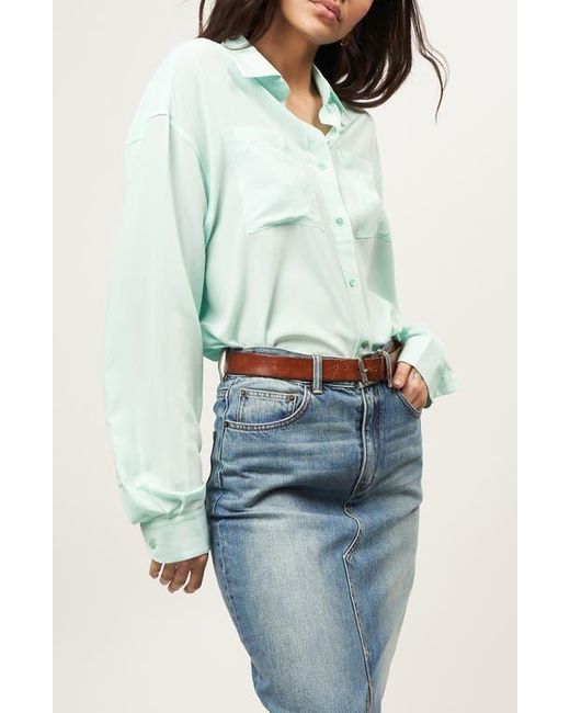 Equipment Blue Oty Oversize Silk Button-Up Shirt