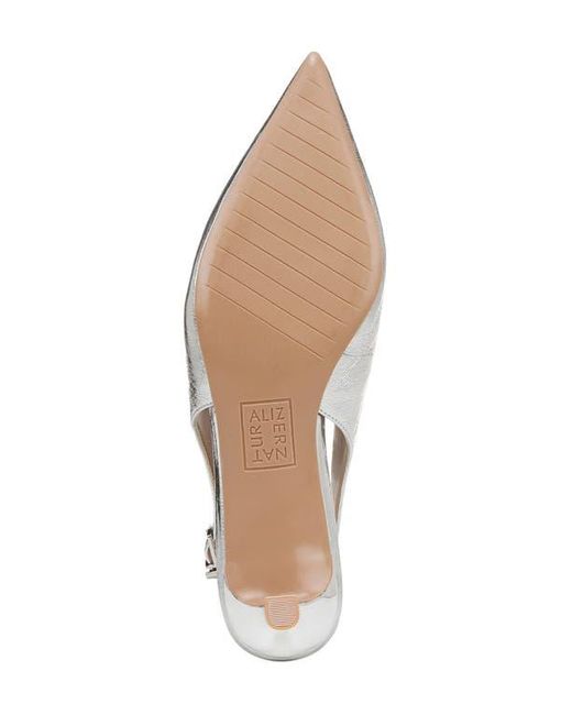 Naturalizer White Nicolette Slingback Pointed Toe Kitten Heel Pump