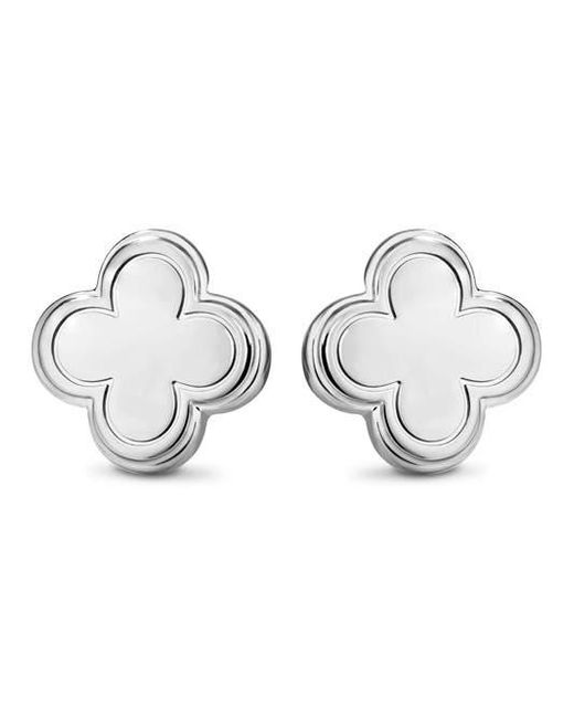 DEVATA Metallic Clover Stud Earrings