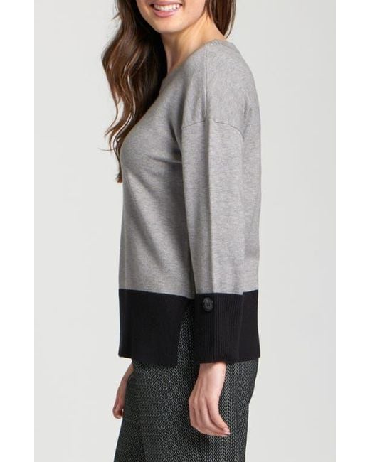 Apny Gray Colorblock Sweater