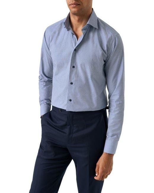 Eton Contemporary Fit Check Twill Button-Up Shirt in Blue for Men | Lyst Eton Contemporary Fit Check Twill Button-Up Shirt in Blue for Men | Lyst