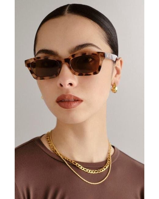 Aire Brown Sculptor 50Mm Rectangular Sunglasses