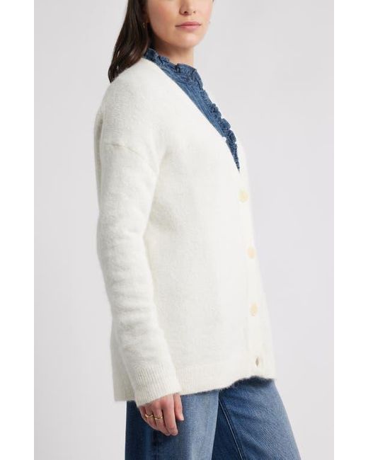 Caslon Blue Alpaca Blend Cardigan