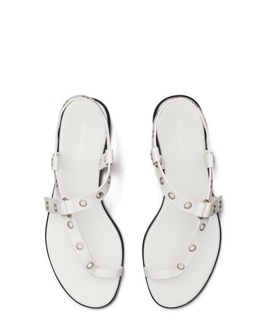 Tory Burch White Eyelet Toe Ring Sandal