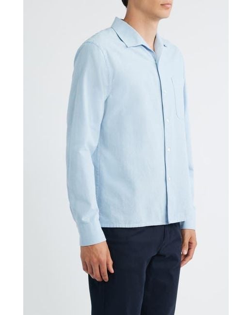 Vince Blue Chambray Button-Up Shirt for men