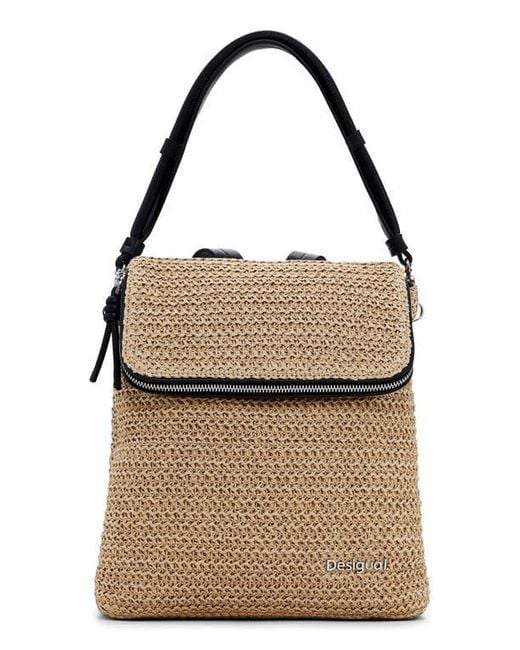 Desigual Natural Mini Straw Backpack