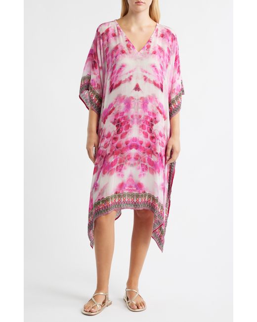 Apny Pink Print Midi Caftan