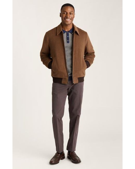 Bonobos Brown Wool Blend Bomber Jacket for men