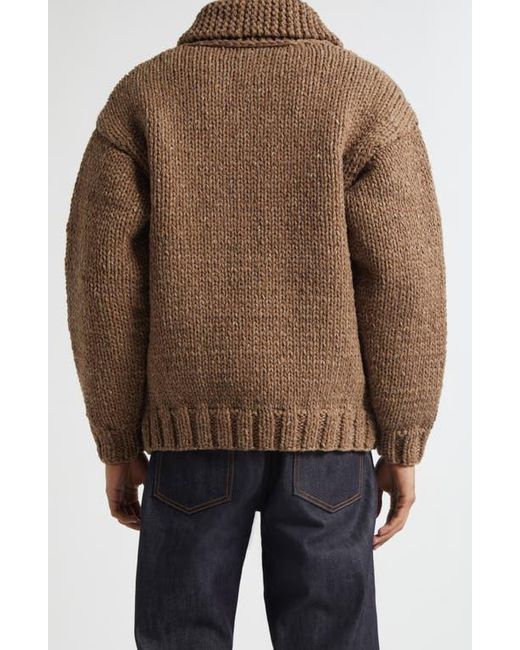 Visvim Hand Knit Full Zip Wool & Cashmere Cardigan in Brown for