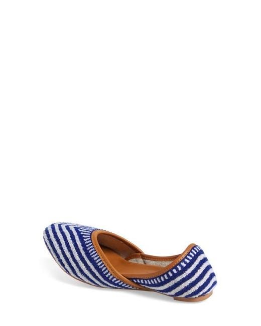 Fuchsia Blue Woven Ballet Flat