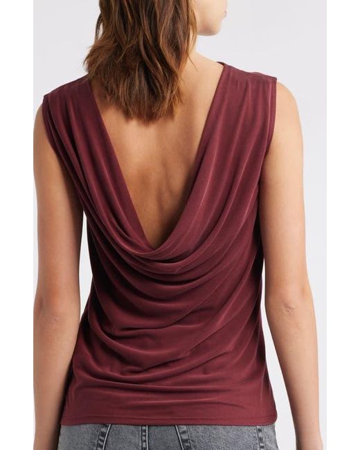 Wayf Red Celeste Drape Back Top